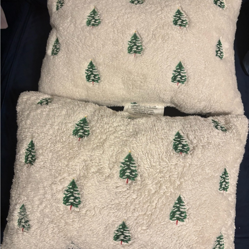 (2) 12”x8” Target Threshold Christmas Tree Soft Plush Pillows